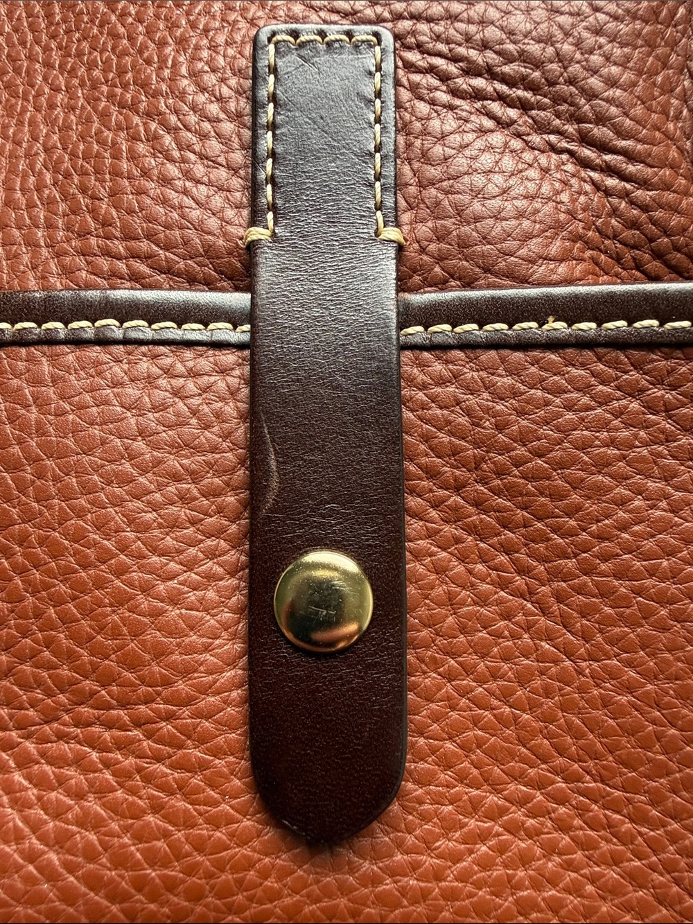 Dooney & Bourke Vintage Brown and Black Pebbled Leather Shoulder Bag - Picture 9 of 9
